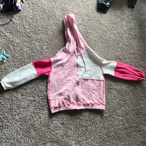 Pink and white SHEIN zip jacket